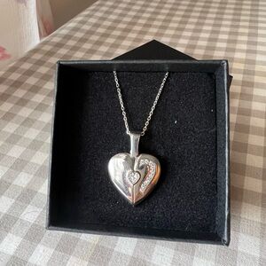 Heart Pendant Necklace, silver